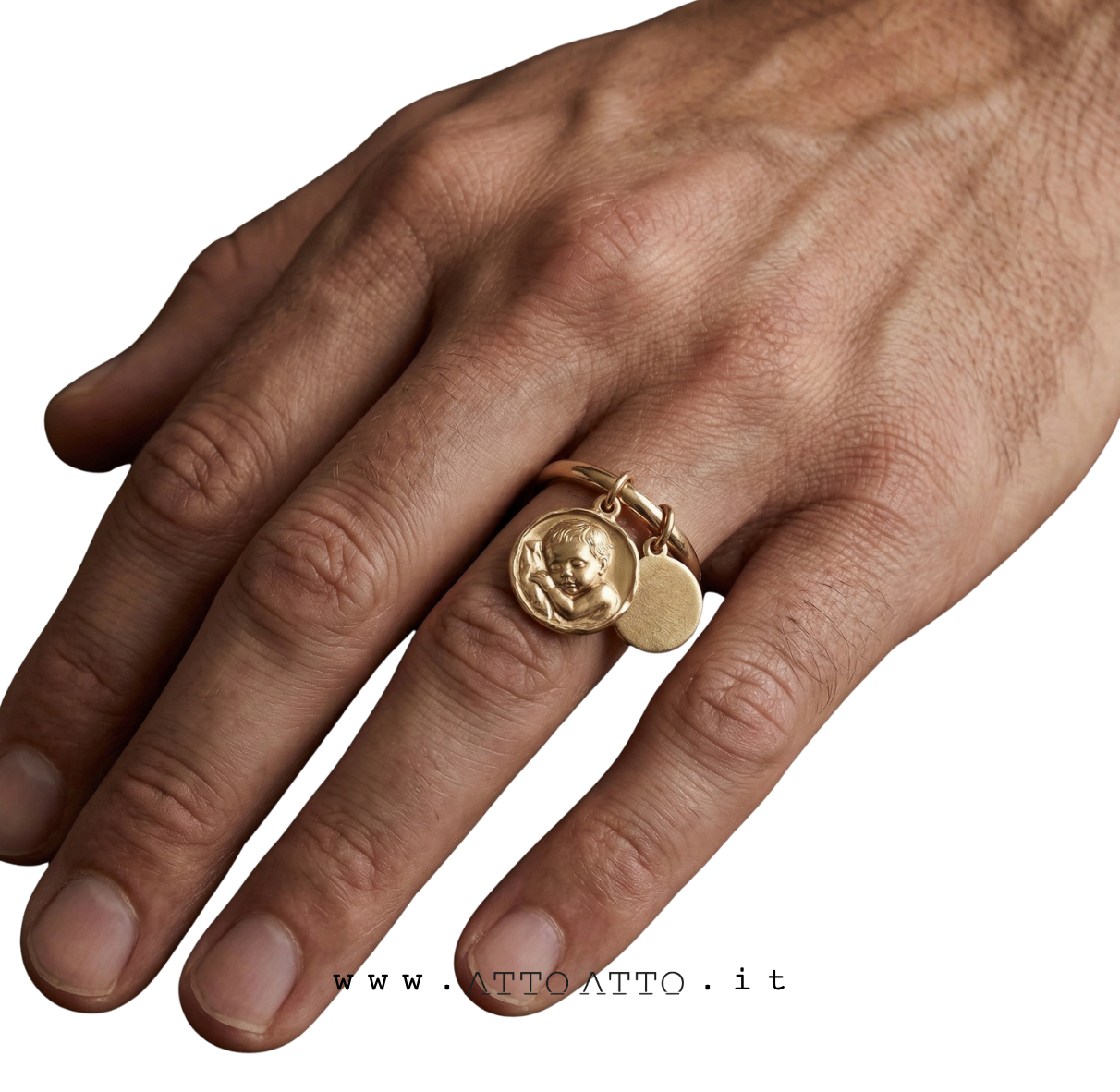 Relief Coin Drop Ring