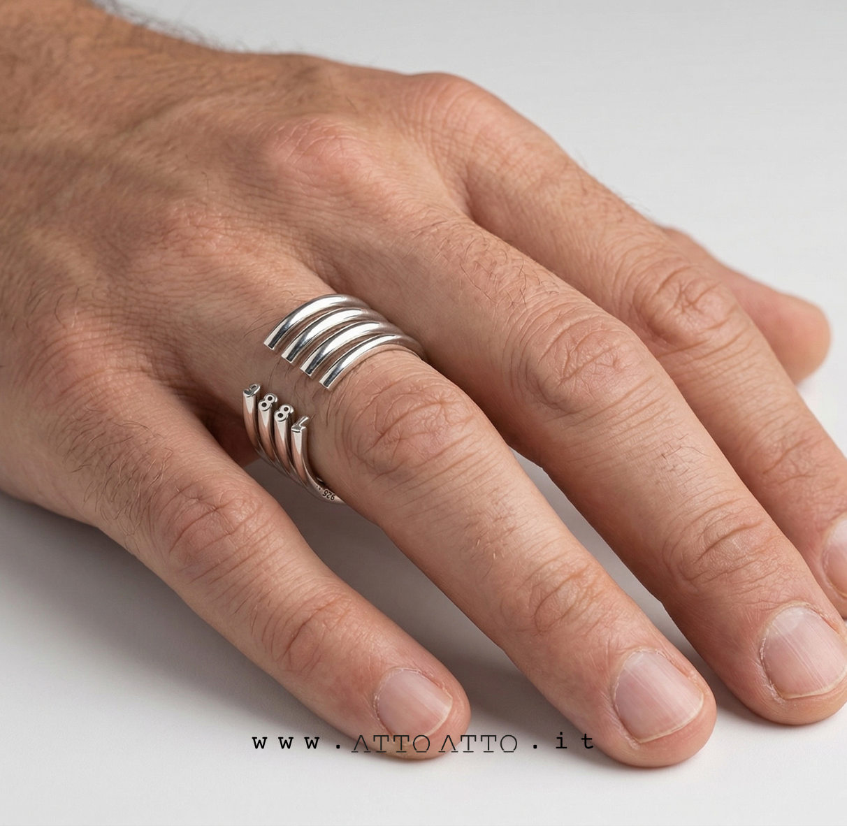 N.92 Anello personalizzato con iniziali -Argento-