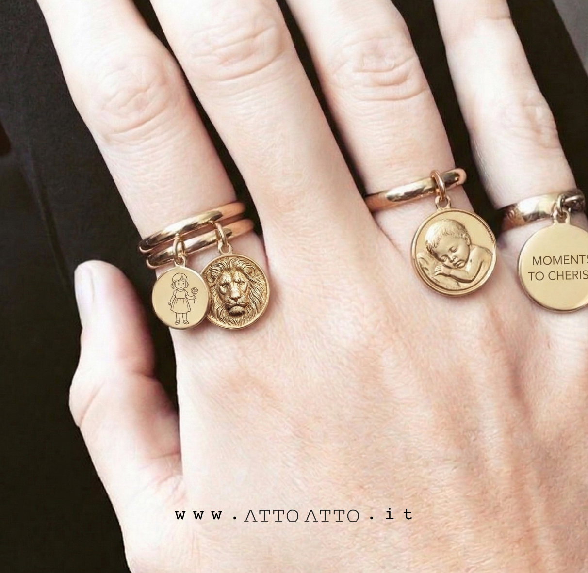 Relief Drop Ring Gold